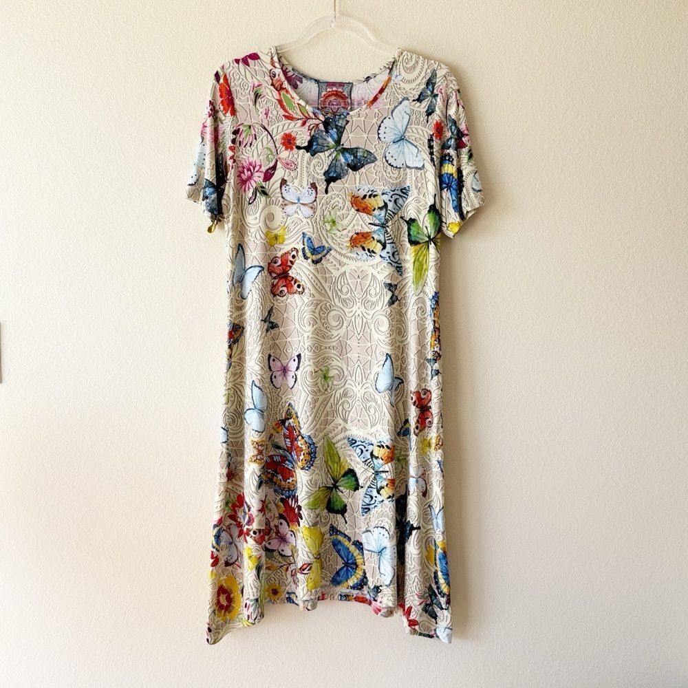 Johnny Was Mitchi Butterfly Floral Swing Dress - Picture 2 of 13